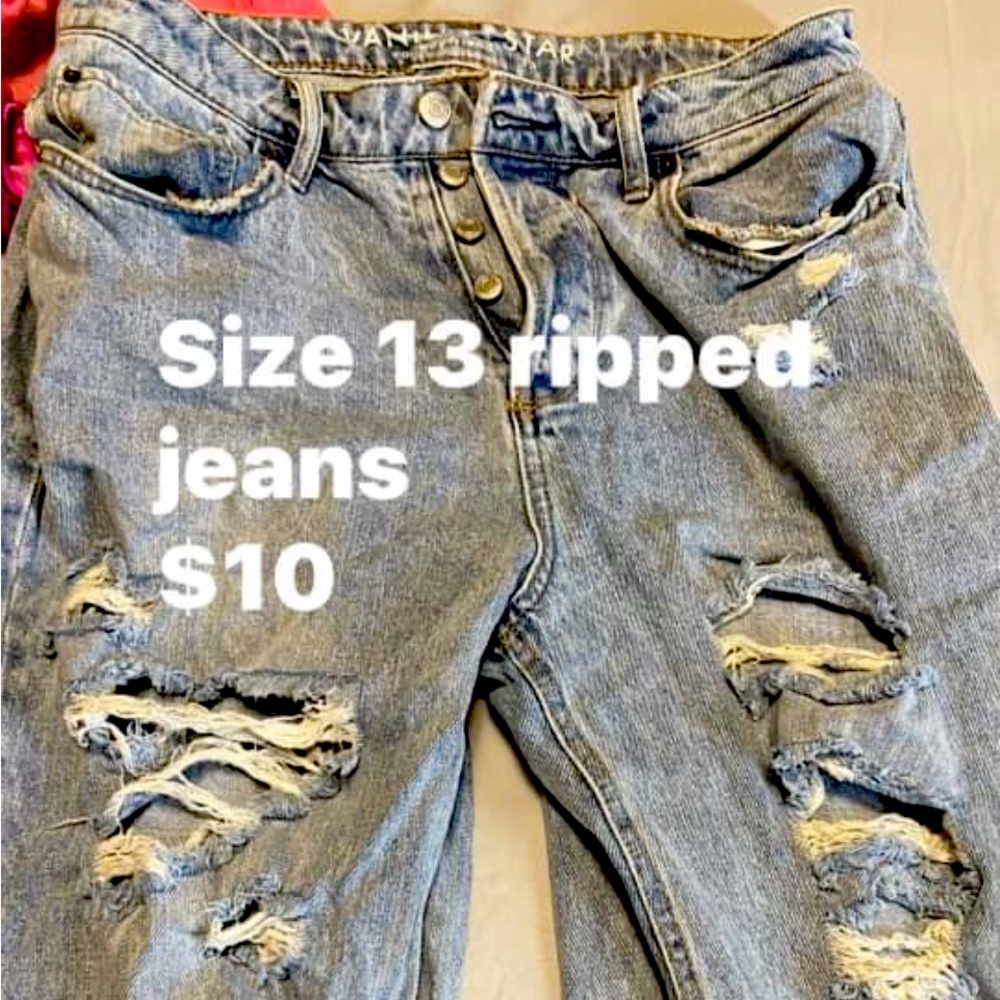 Size 13 ripped bell bottom jeans